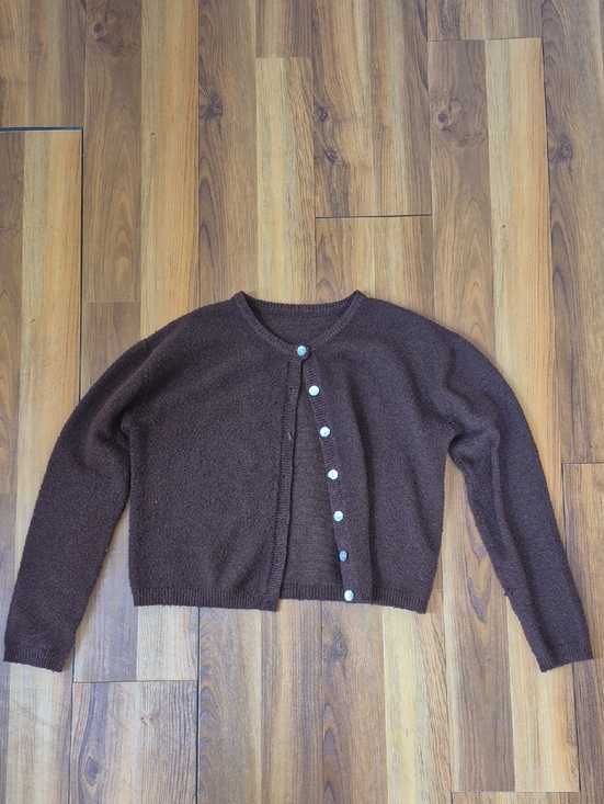 Sweaters - Brown Button-Front Women's Sweater Cardigan